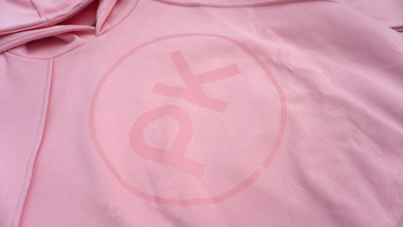 FEMALE Pink Round Glossy Hoodie