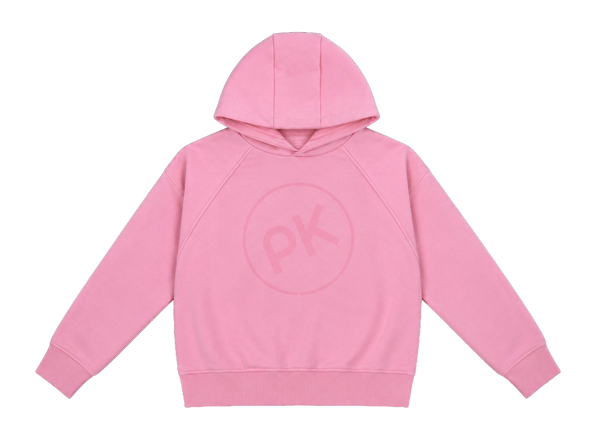 FEMALE Pink Round Glossy Hoodie