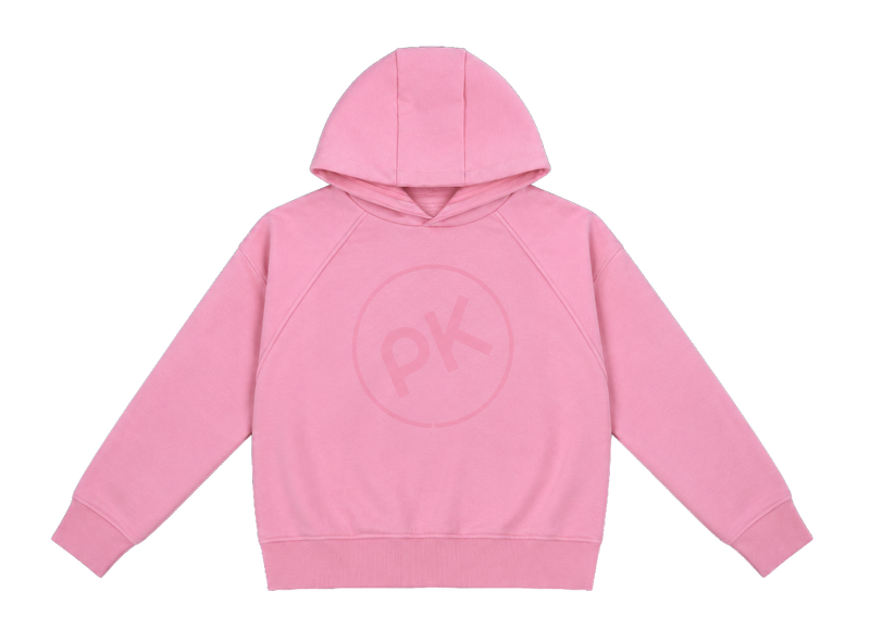FEMALE Pink Round Glossy Hoodie